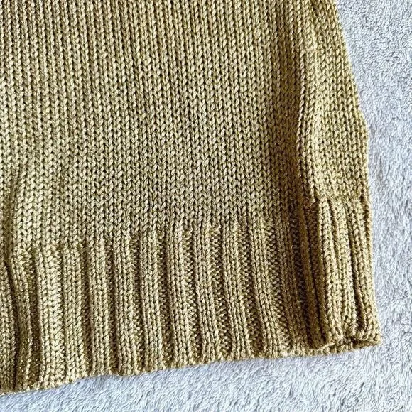 Lauren by Ralph Lauren Petites Gold Metallic Knit Turtleneck Sweater - Picture 2 of 13